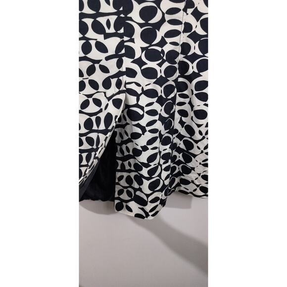 4090) Willi Smith Black Ivory Geo Print Spring Trench Coat Size Medium - Picture 7 of 10